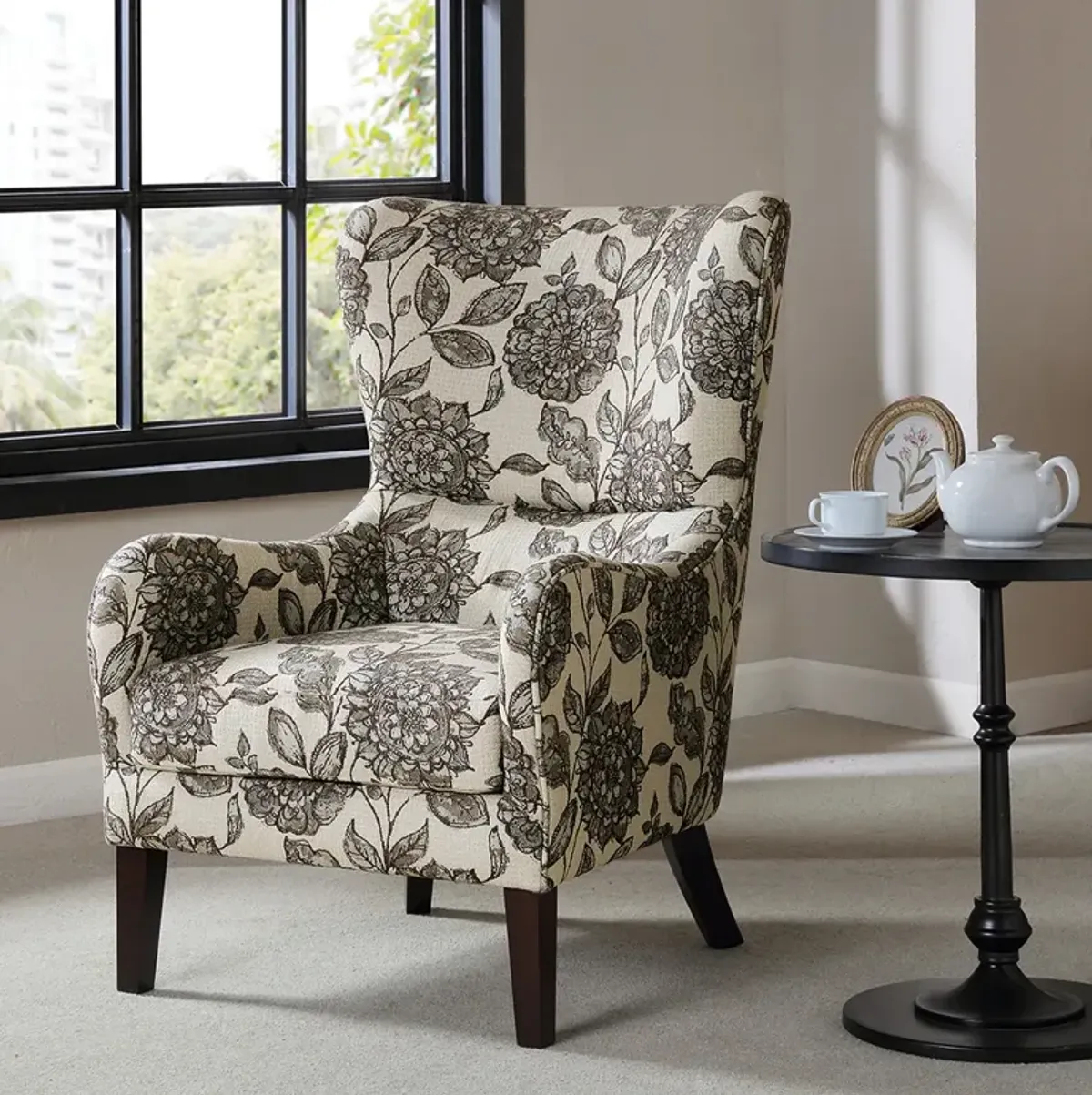 Madison Park Arianna Multi Swoop Wing Chair