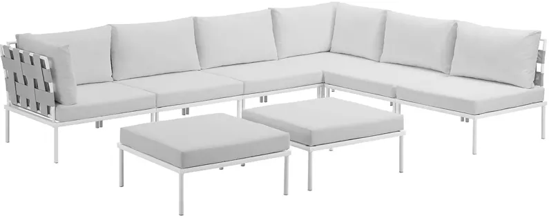 Harmony 8 Piece Outdoor Patio Aluminum Sectional Sofa Set