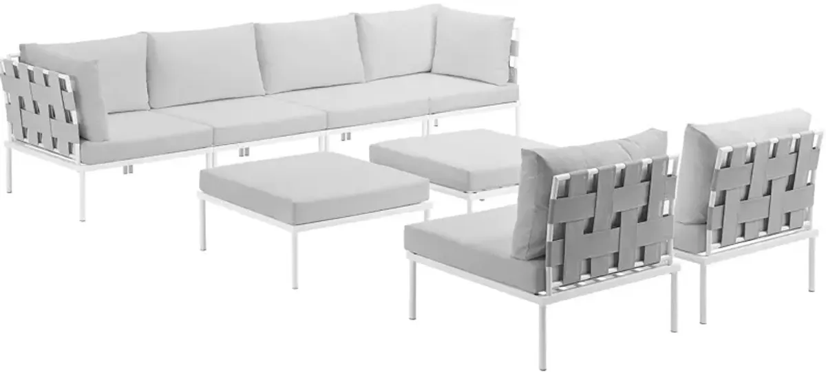 Harmony 8 Piece Outdoor Patio Aluminum Sectional Sofa Set