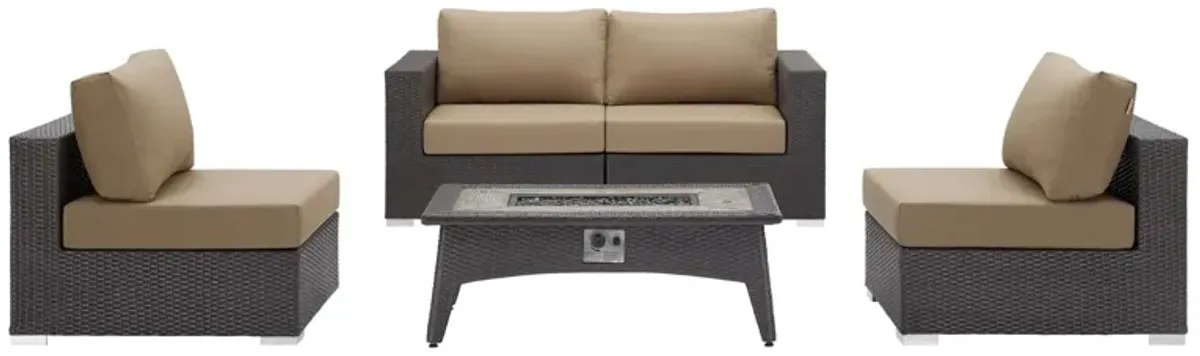 Convene 5 Piece Set Outdoor Patio with Fire Pit