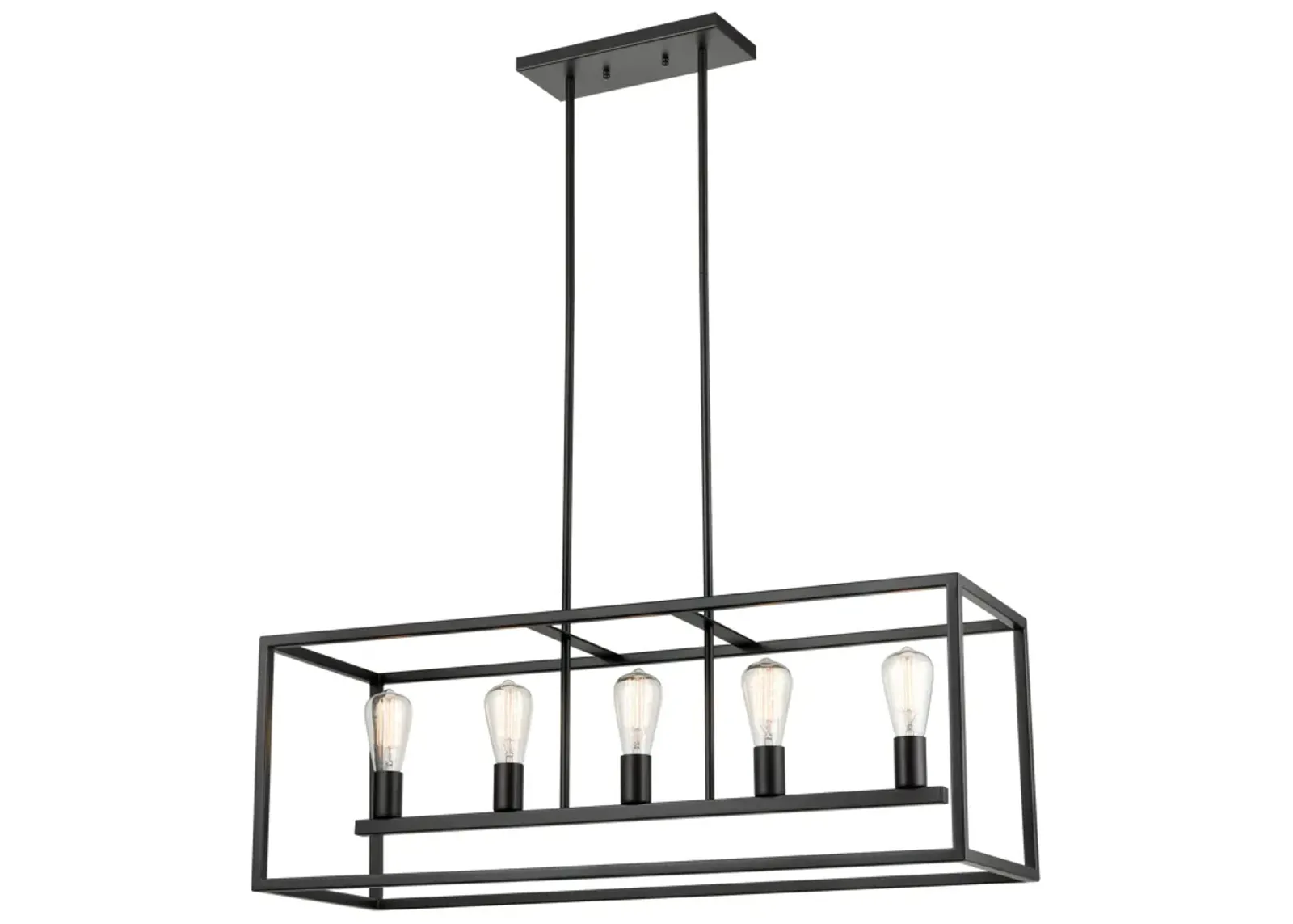 Williamsport 37" Wide 5-Light Linear Chandelier - Oil Rubbed Bronze