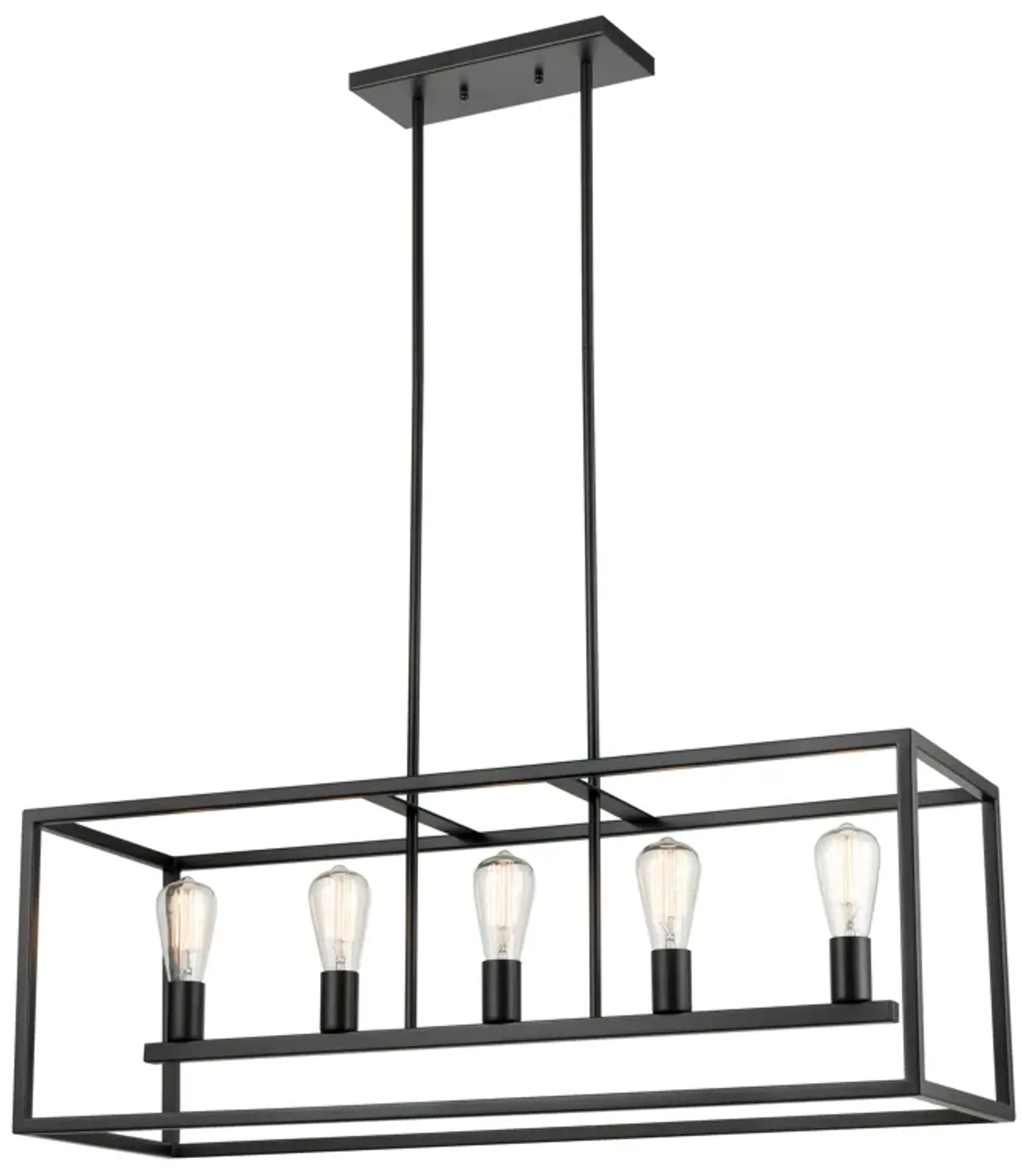 Williamsport 37" Wide 5-Light Linear Chandelier - Oil Rubbed Bronze