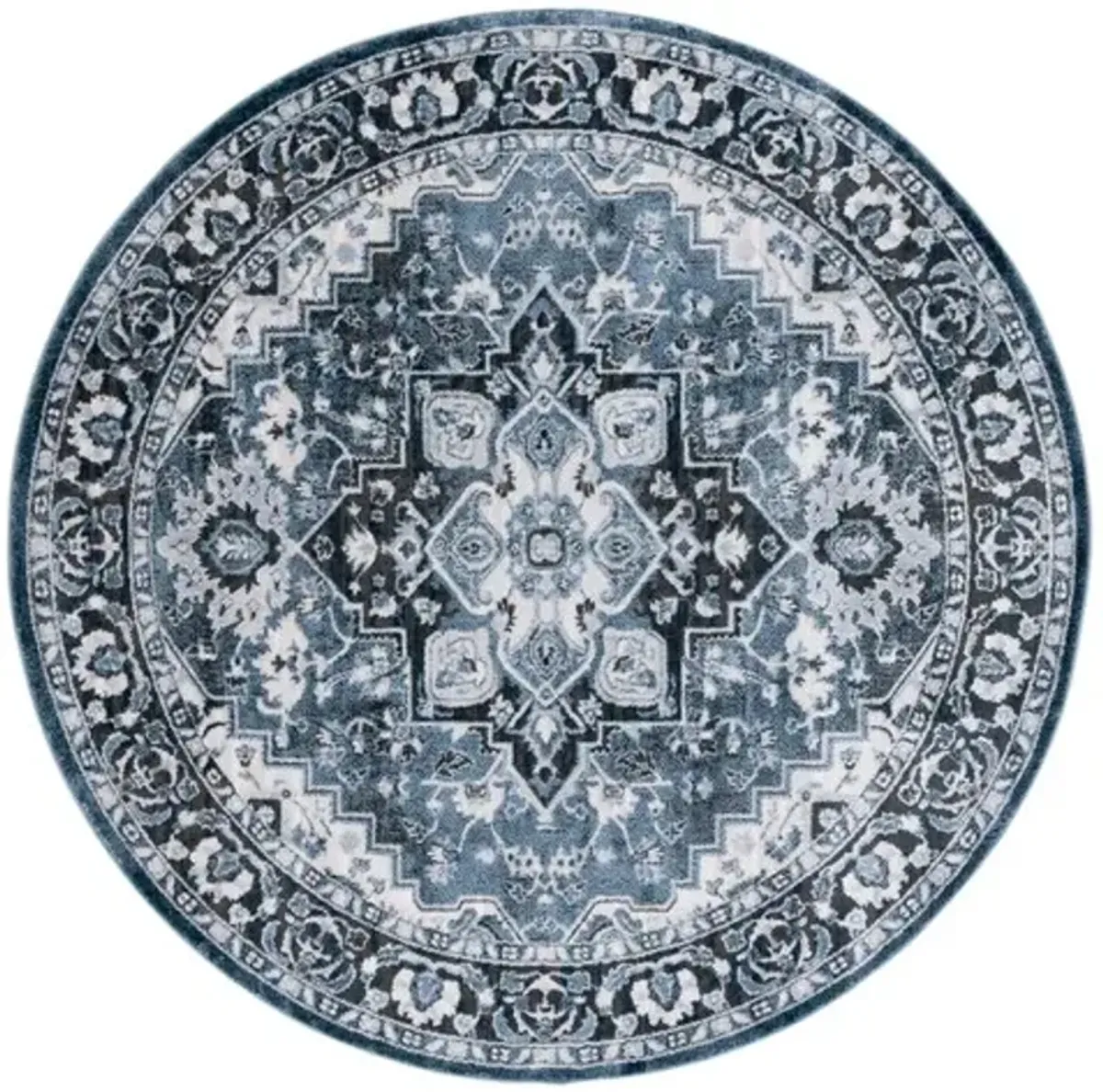 ROSEWOOD 112 Blue 6'-7' X 6'-7' Round Round Rug