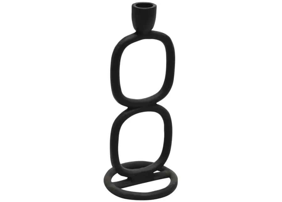 Metal, 10" Double Stack Taper Candleholder, Black