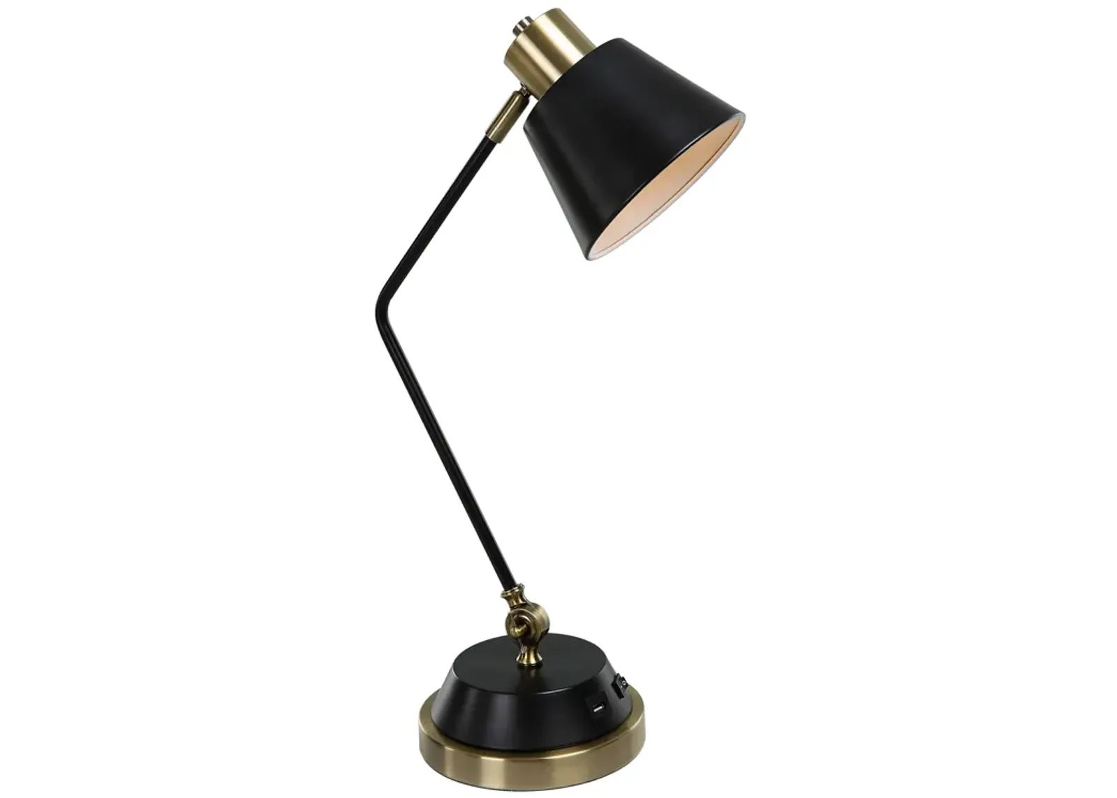 Antique Brass And Black Finish Desk Lamp