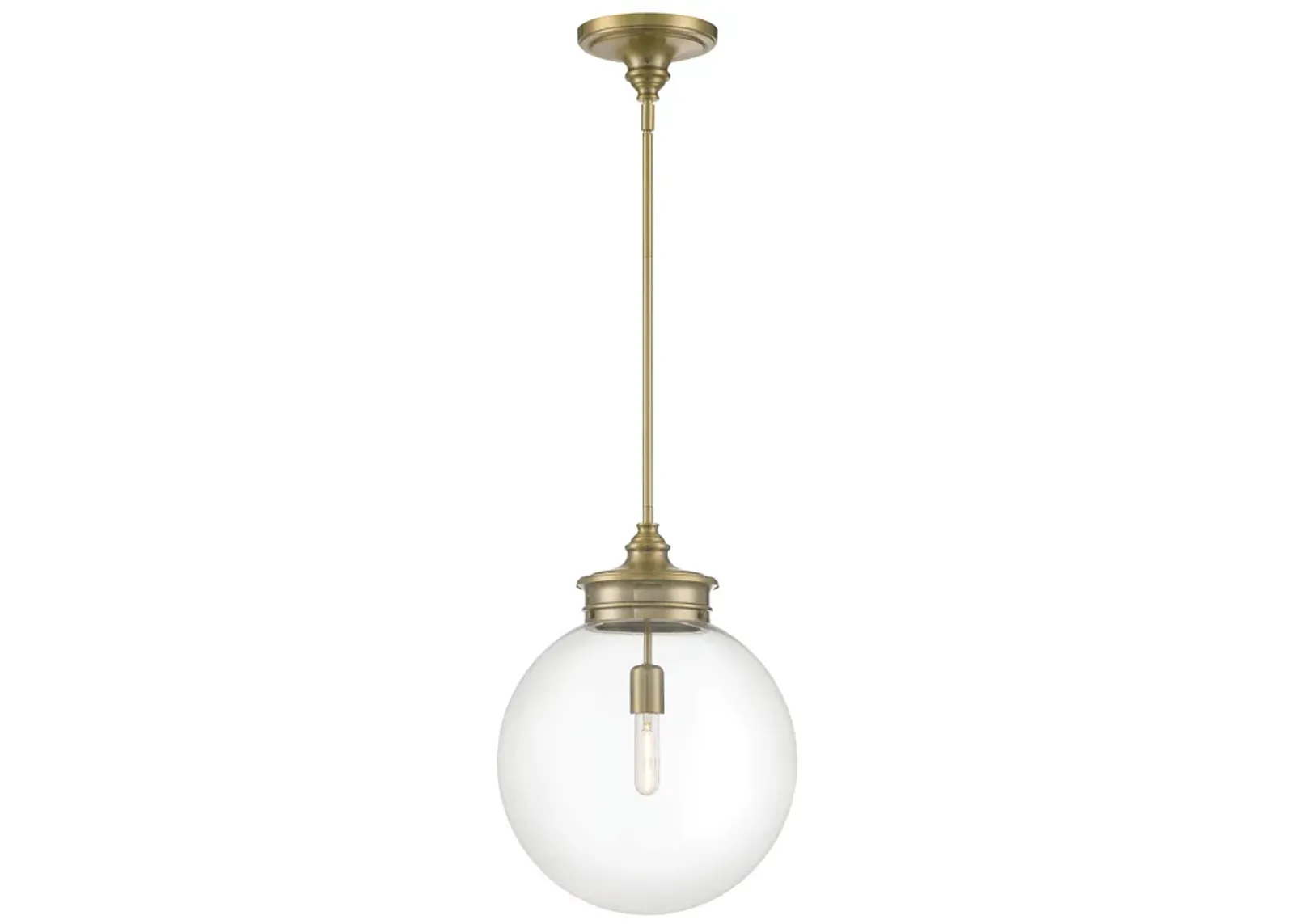 Emma 1-Light Glass Pendant - Antique Brass