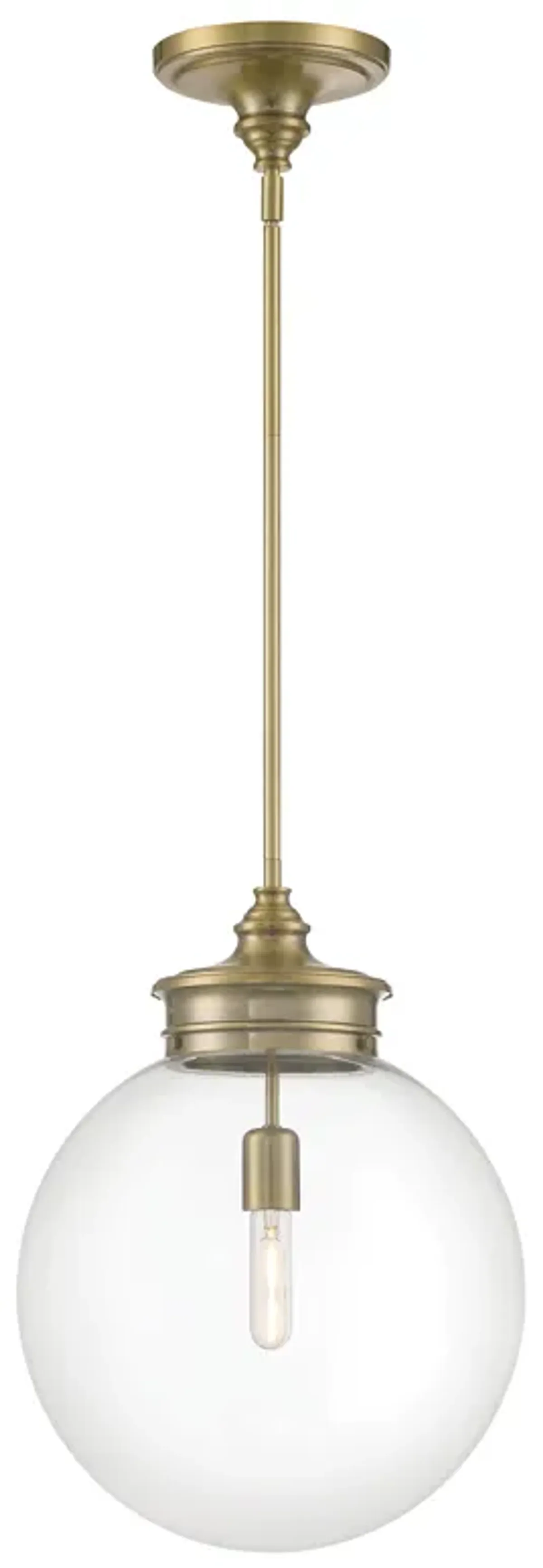 Emma 1-Light Glass Pendant - Antique Brass