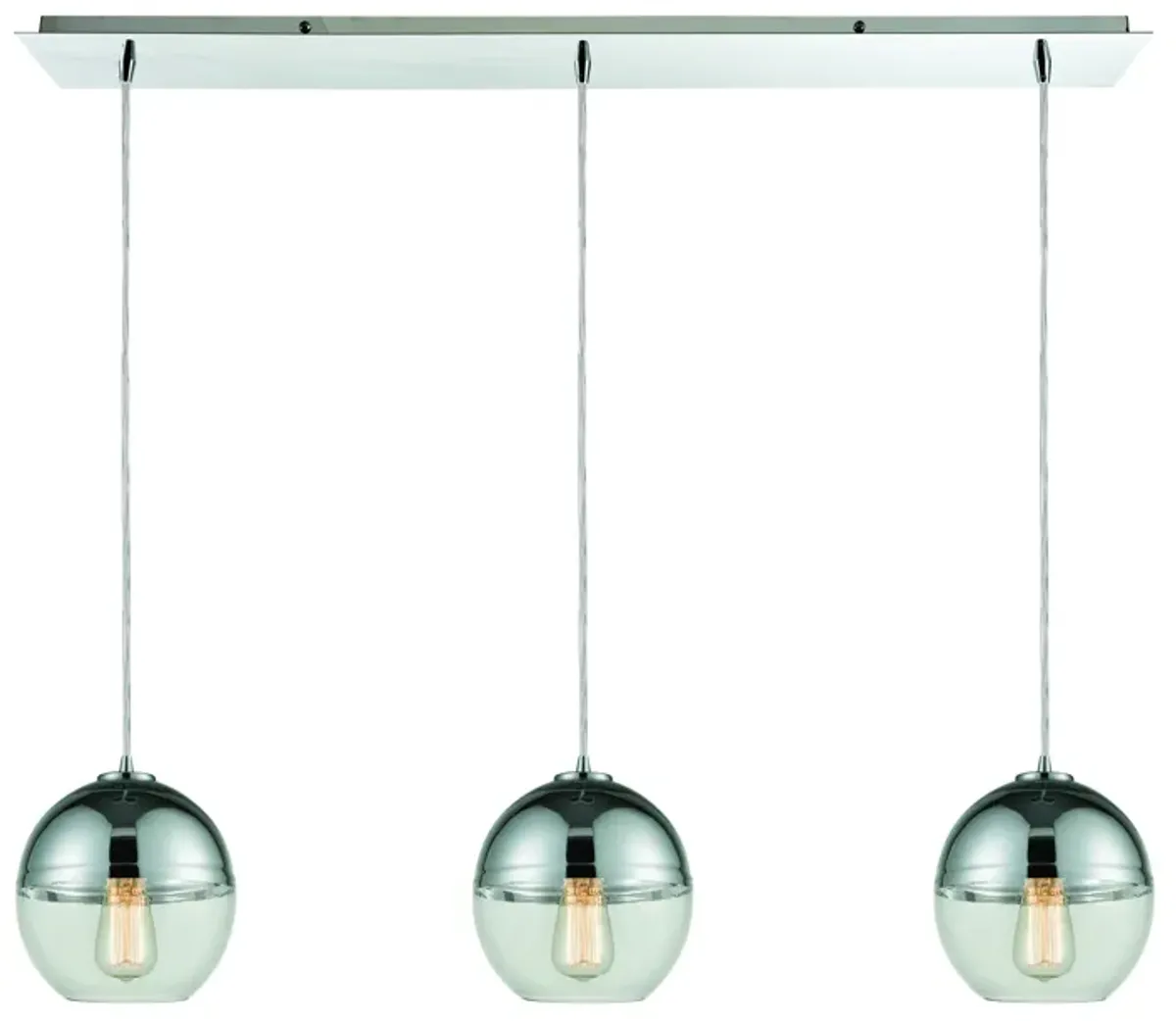 Revelo 36" Wide 3-Light Mini Pendant - Polished Chrome