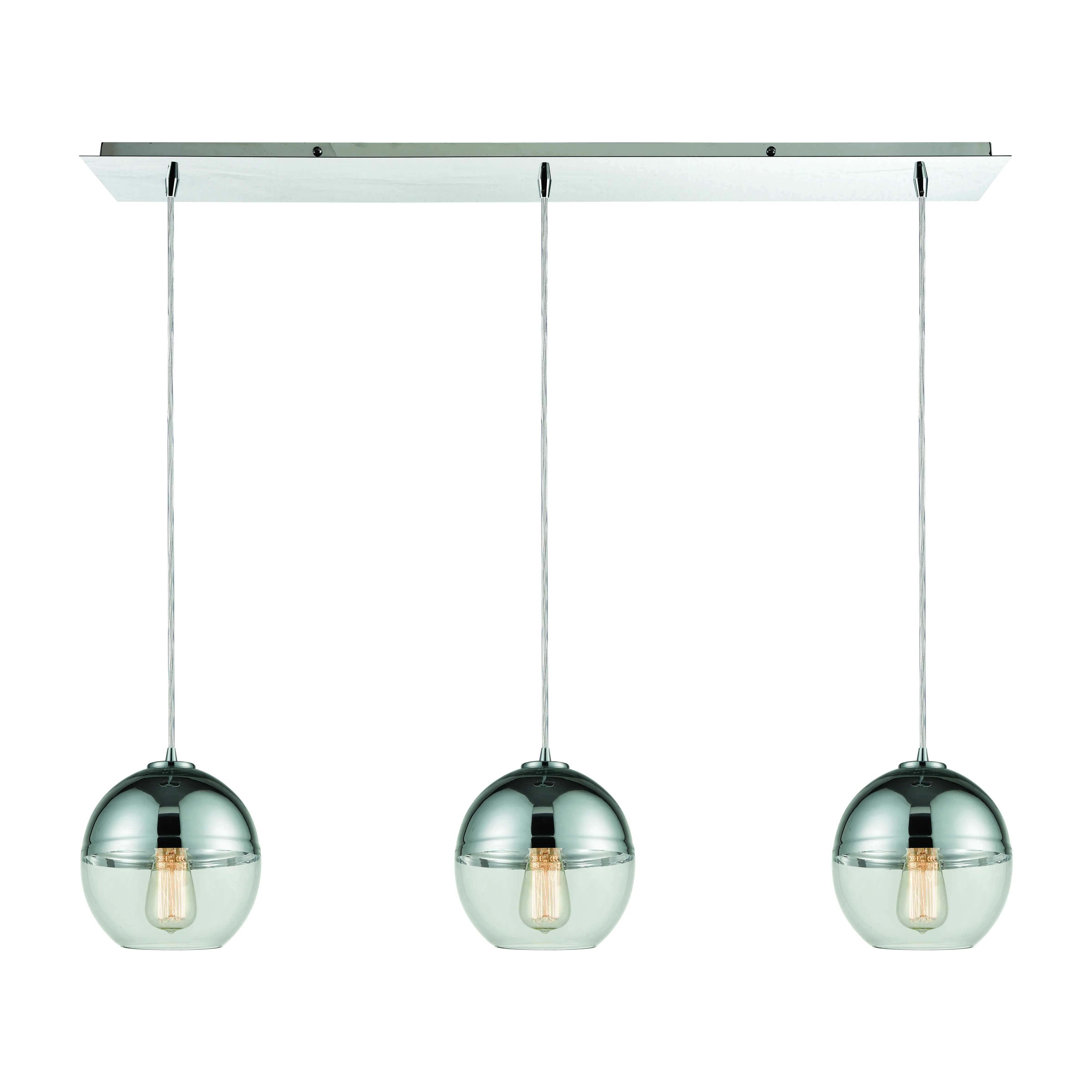 Revelo 36" Wide 3-Light Mini Pendant - Polished Chrome