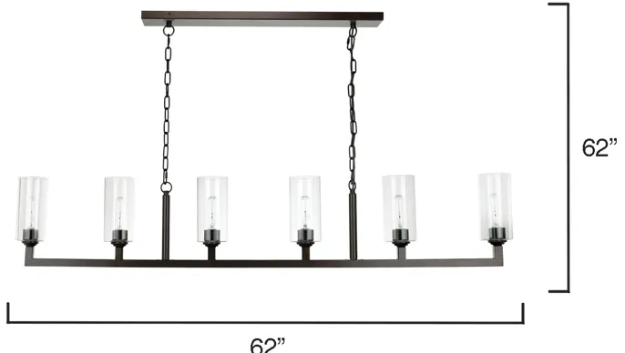 Linear 6-Light Chandelier