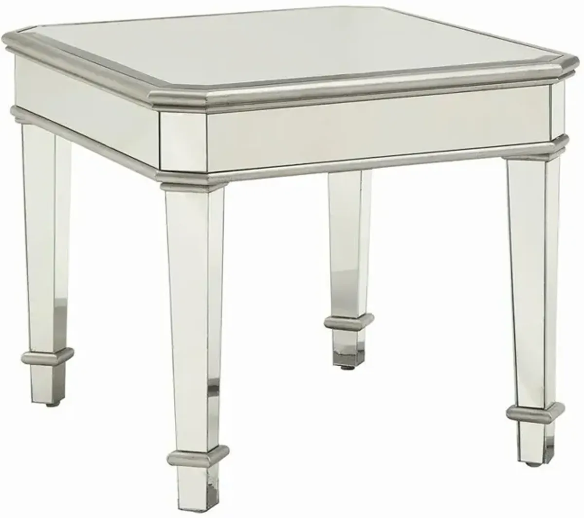 Eisley Square Beveled Top End Table Silver