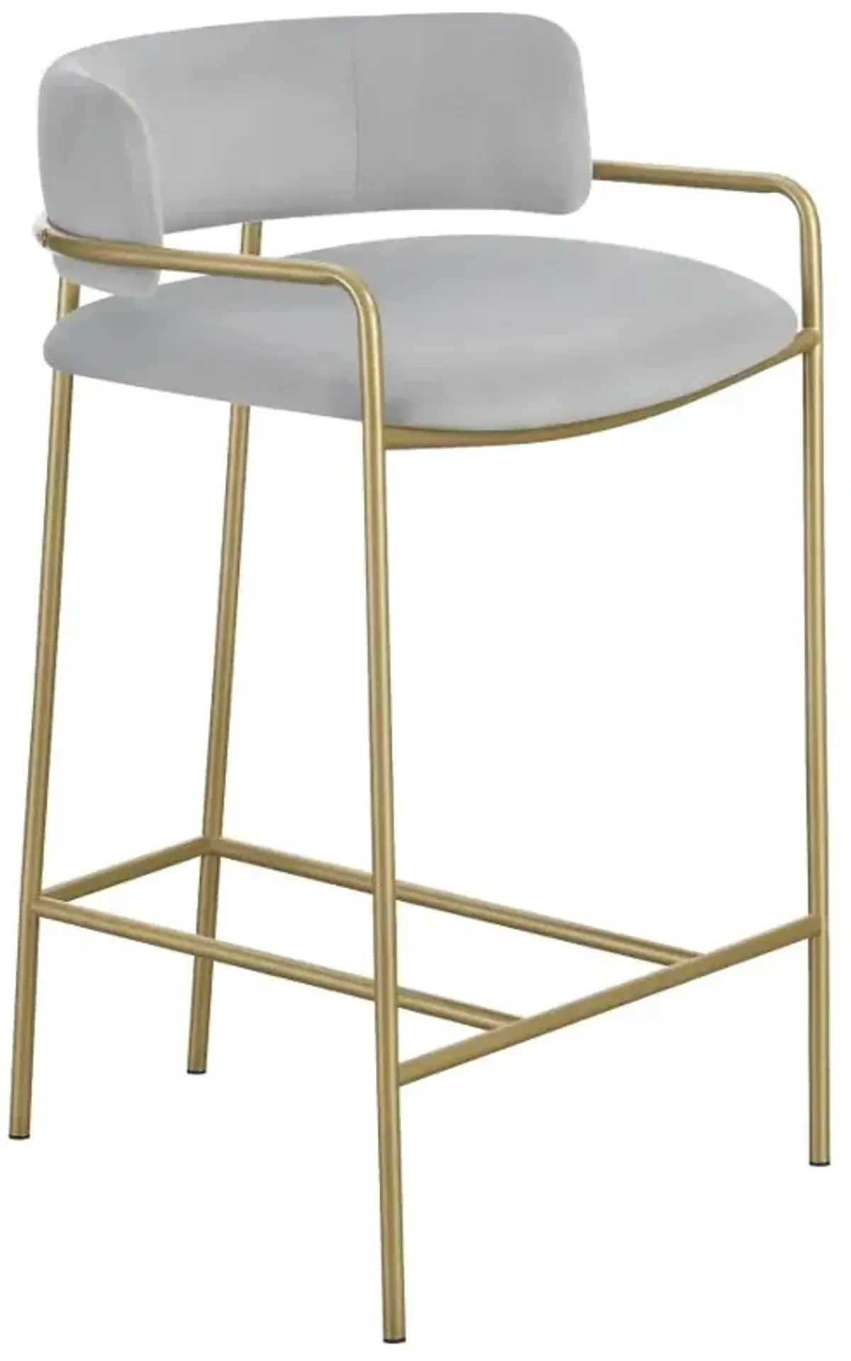 Comstock Upholstered Low Back Stool Grey and Gold