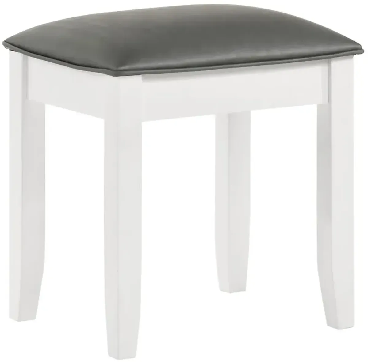 Felicity Upholstered Vanity Stool Metallic and Glossy White