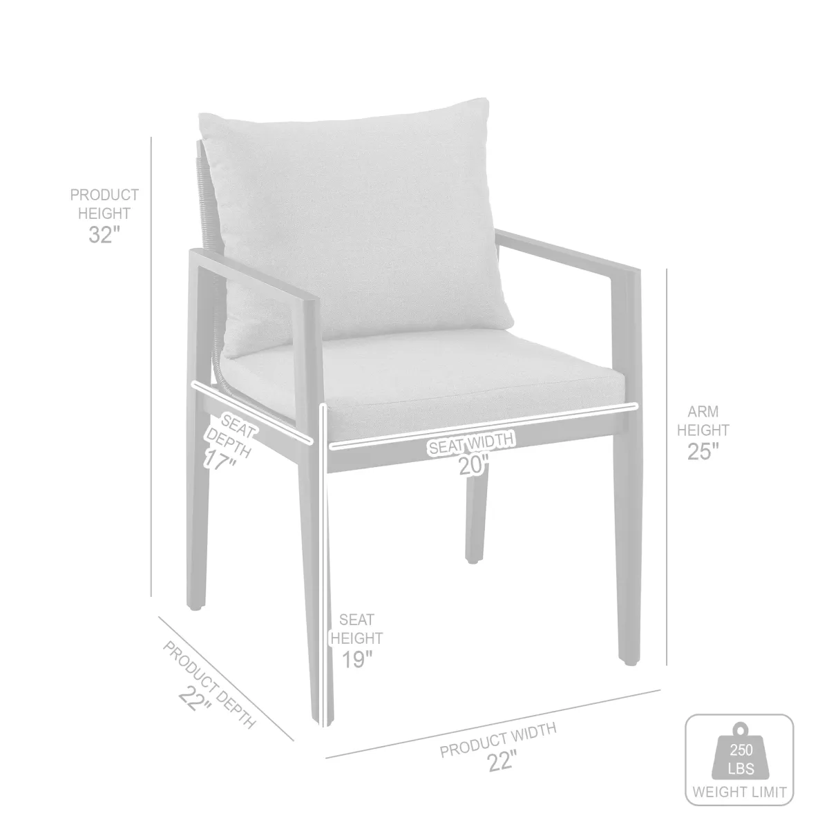 Cayman Outdoor Patio 5-Piece Dining Table Set in Aluminum with Grey Cushions