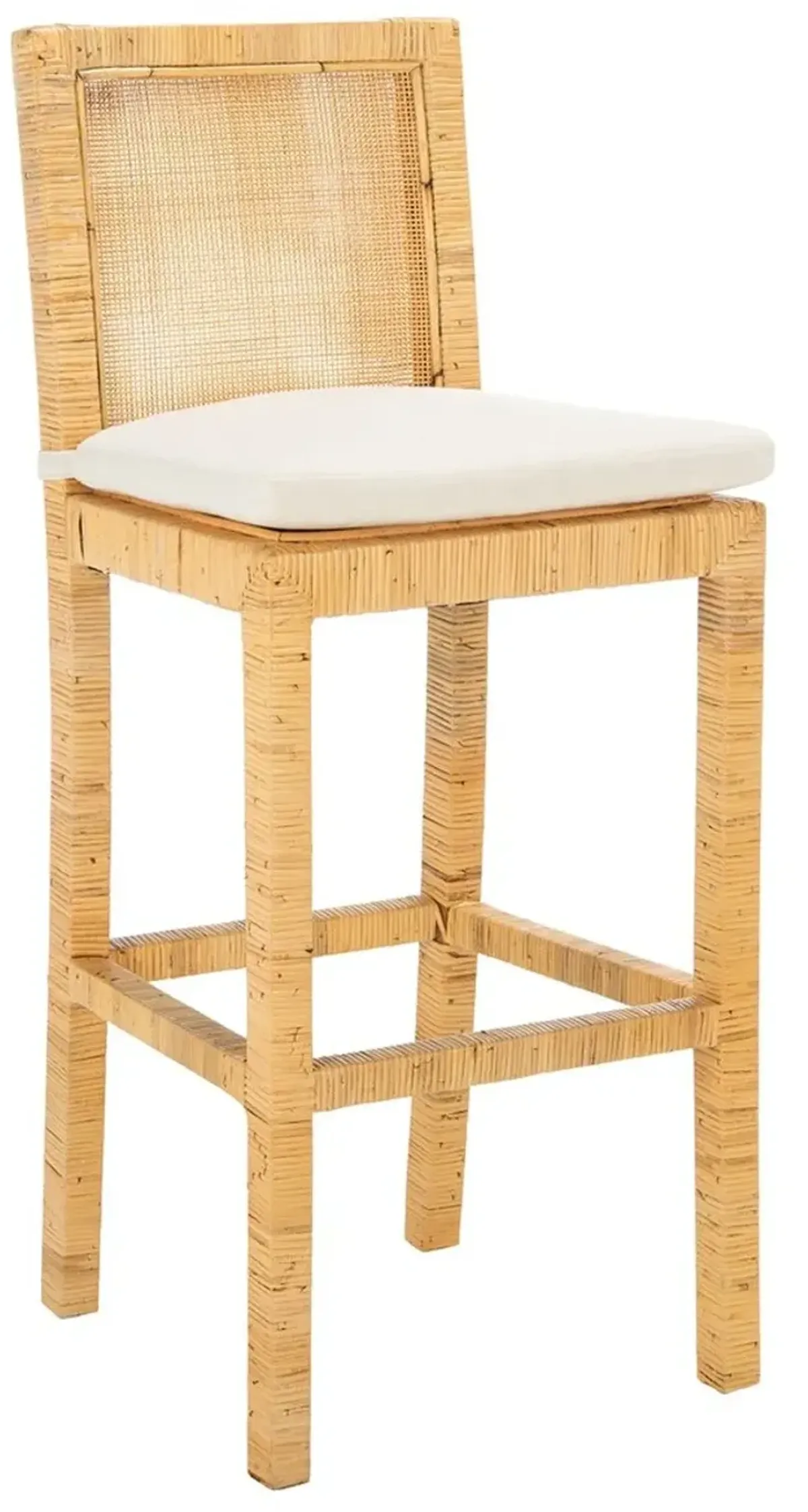 TOJO CANE BAR STOOL W/ CUSHION