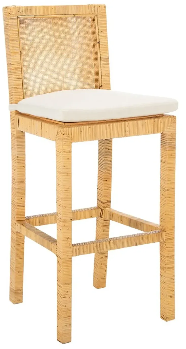 TOJO CANE BAR STOOL W/ CUSHION