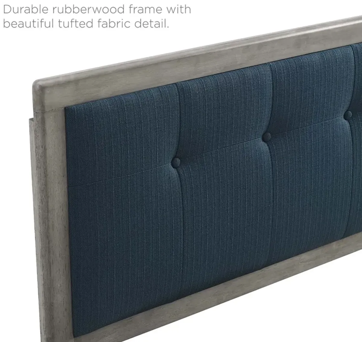 Draper Tufted King Fabric and Wood Headboard