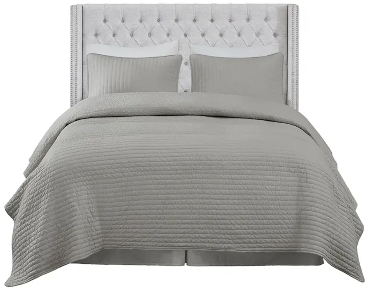 Madison Park Amelia Grey Upholstery Headboard