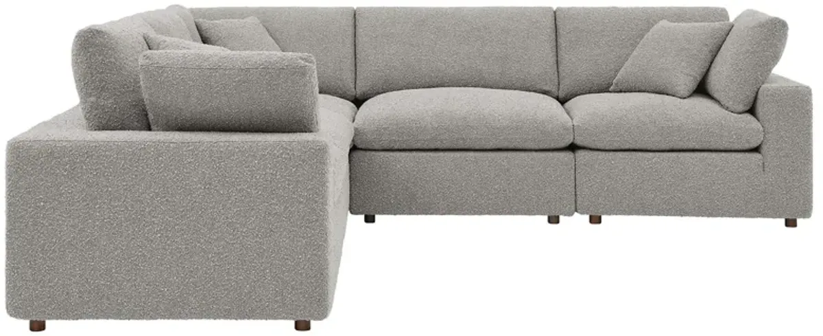 Commix Down Filled Overstuffed Boucle 5-Piece Sectional Sofa