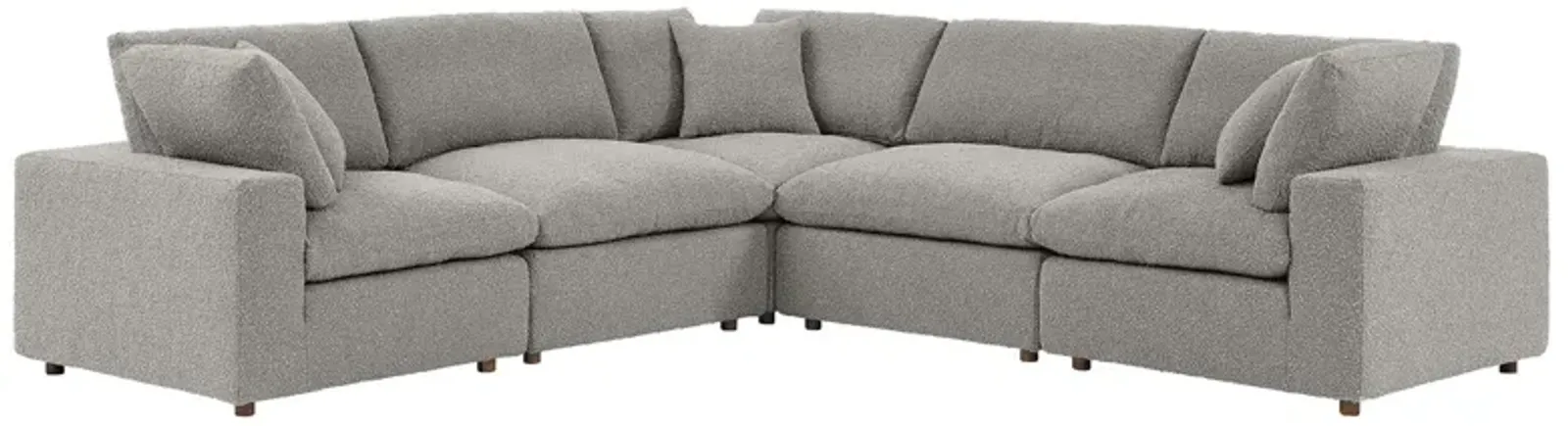 Commix Down Filled Overstuffed Boucle 5-Piece Sectional Sofa