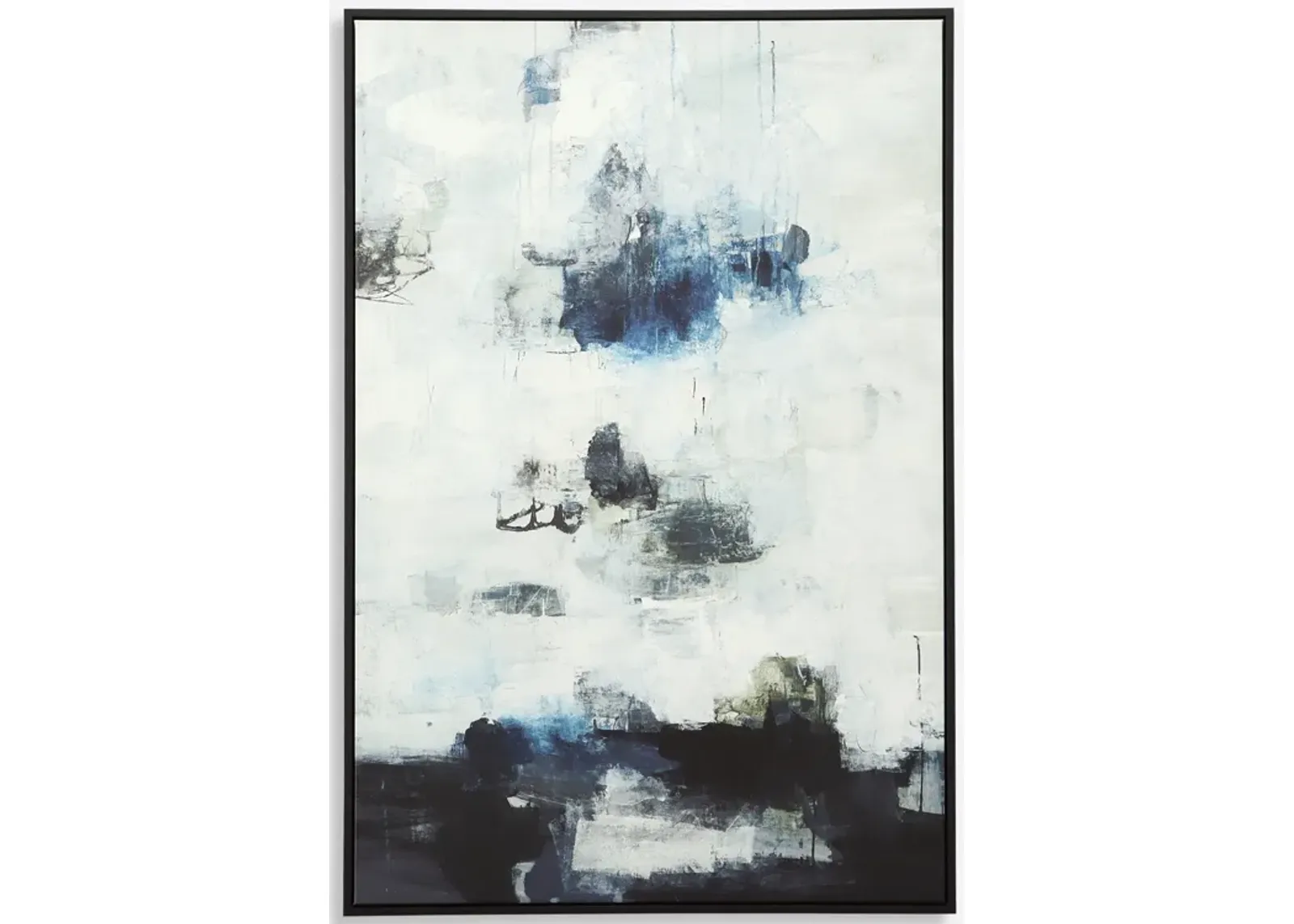 Black And Blue Framed Abstract Art