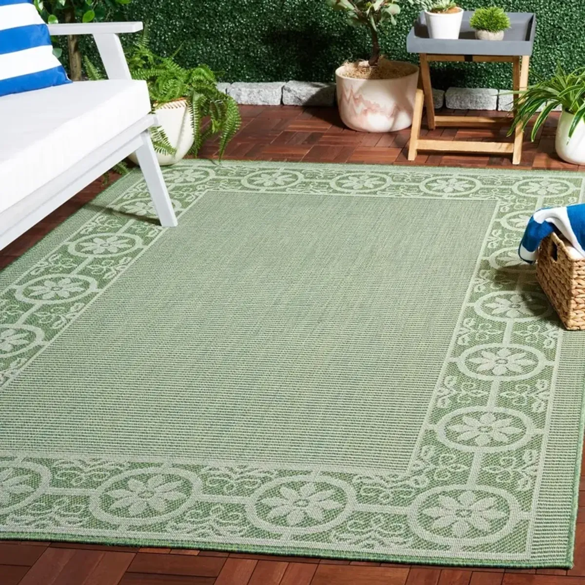 BERMUDA 838 Green 9' X 12' Large Rectangle Rug