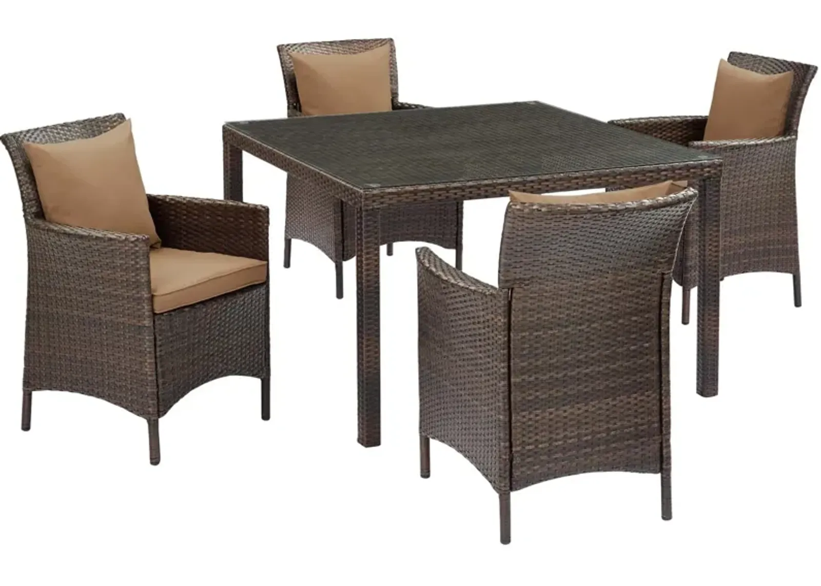 Conduit 5 Piece Outdoor Patio Wicker Rattan Set