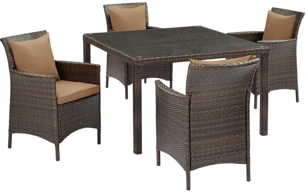 Conduit 5 Piece Outdoor Patio Wicker Rattan Set