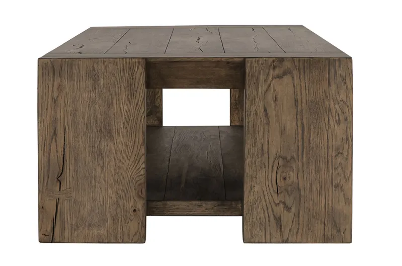 Troy Oak Coffee Table in Antique Brown