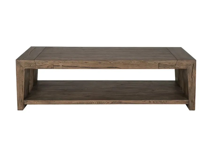 Troy Oak Coffee Table in Antique Brown