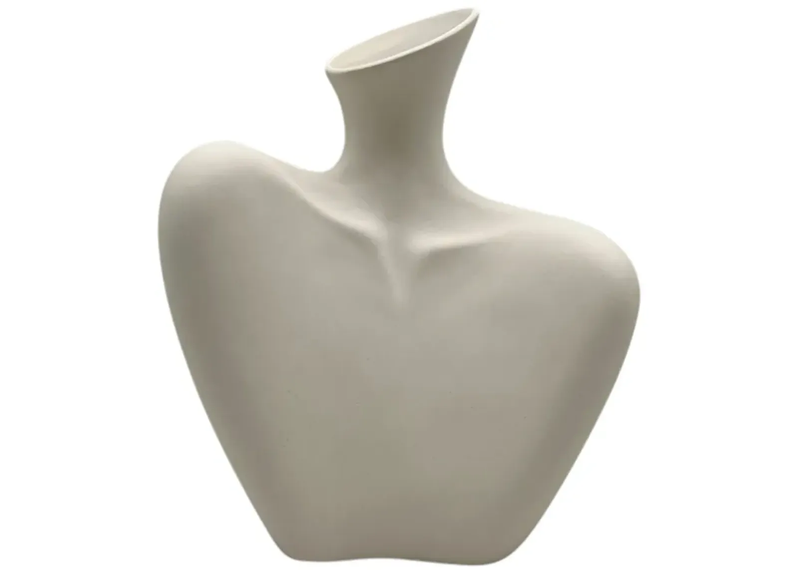 8" Bust Vase Sand Finish, Ivory