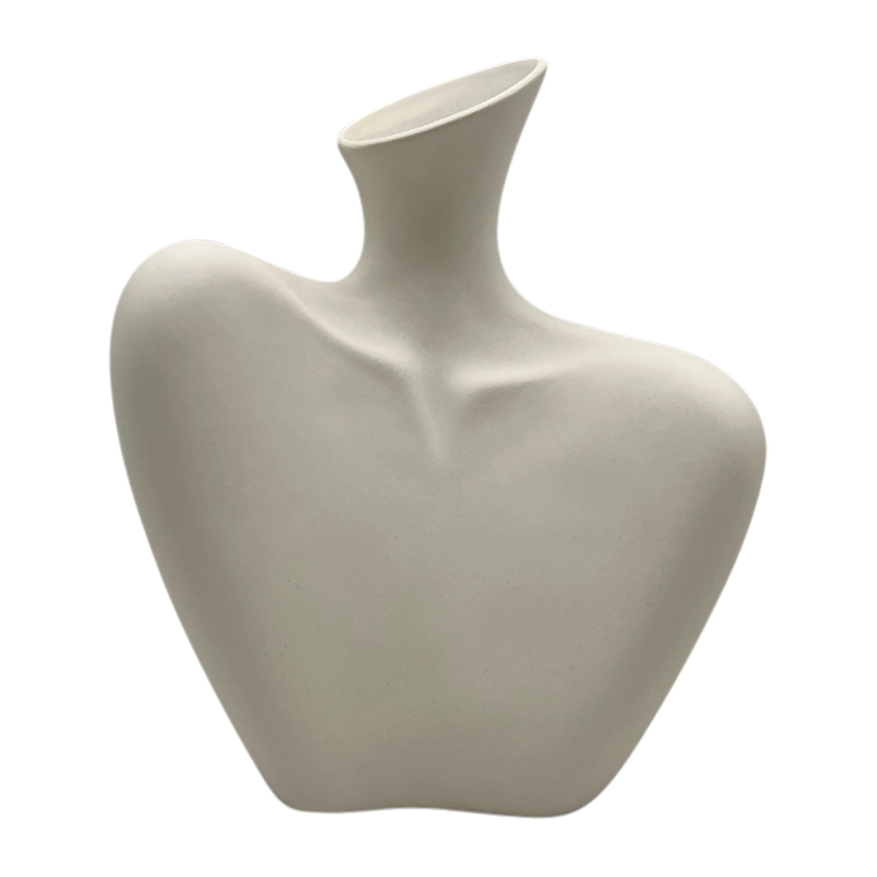 8" Bust Vase Sand Finish, Ivory