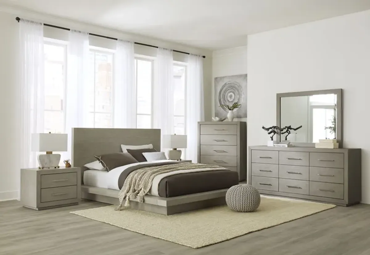 Melbourne Queen-Size Panel Bed in Mineral