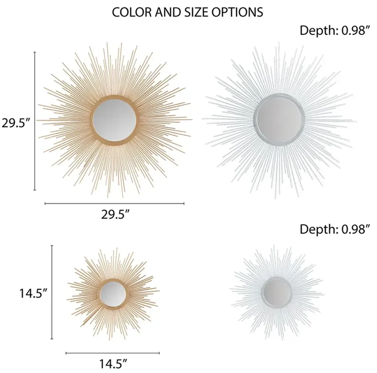 Fiore Sunburst Wall Decor Mirror