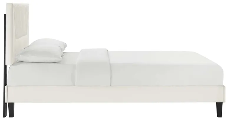 Yasmine Channel Tufted Performance Velvet Full Platform Bed