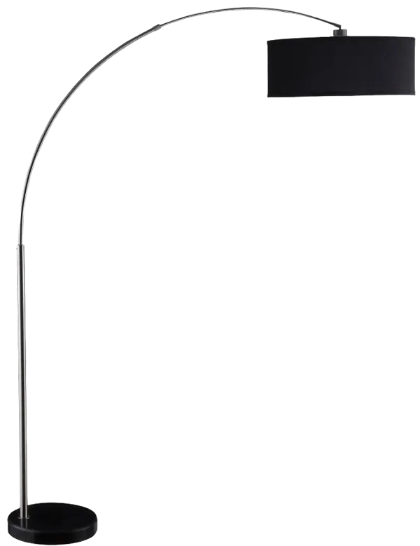 Albert Drum Shade Floor Lamp Black And Chrome