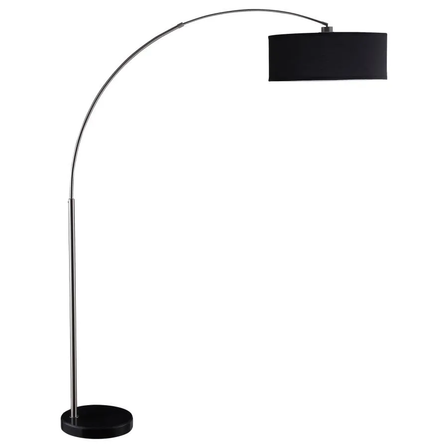 Albert Drum Shade Floor Lamp Black And Chrome