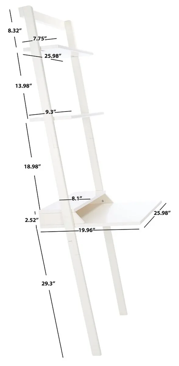 Pamella 2 Shelf Leaning Desk