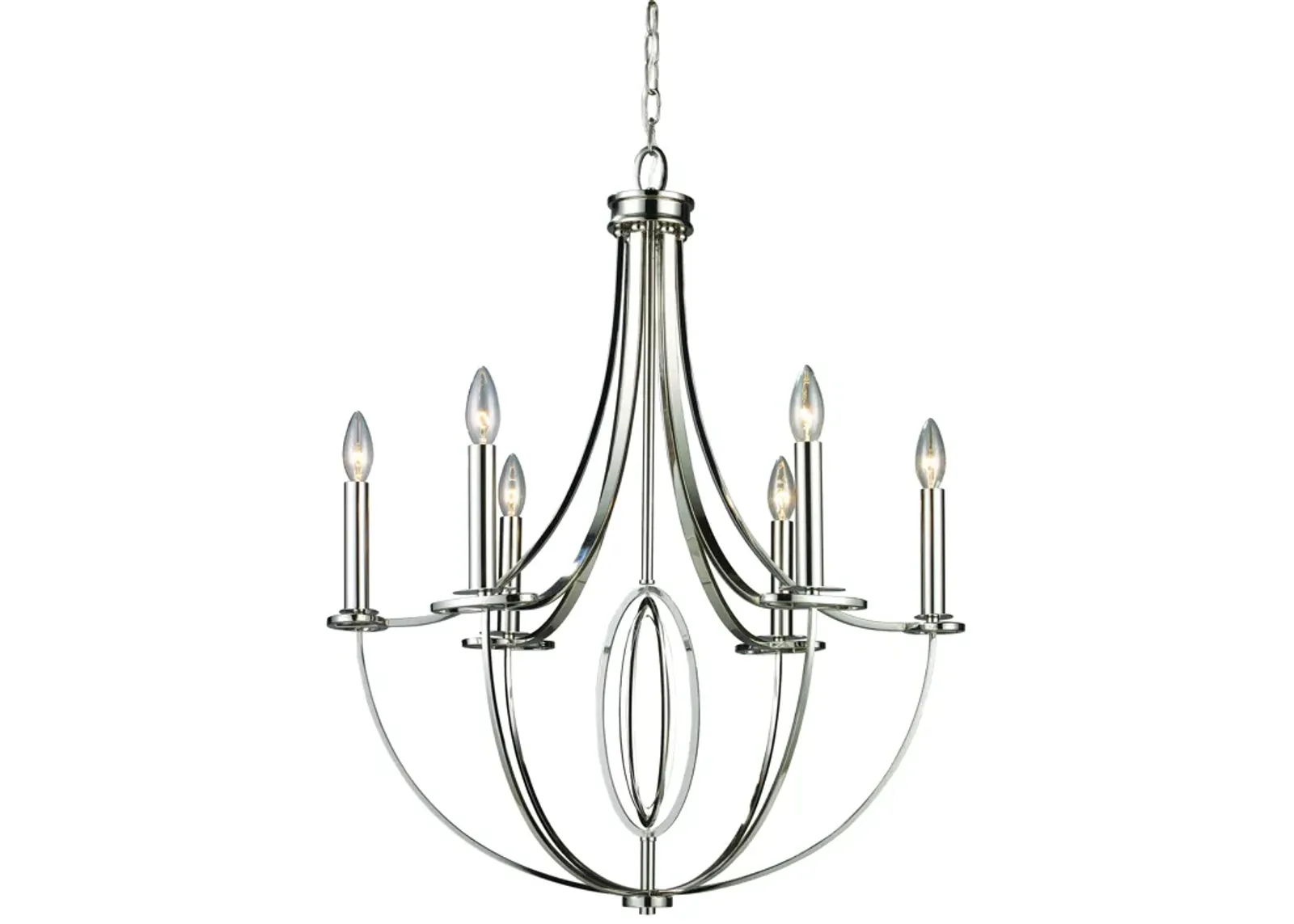 Dione 25" Wide 6-Light Chandelier - Polished Nickel