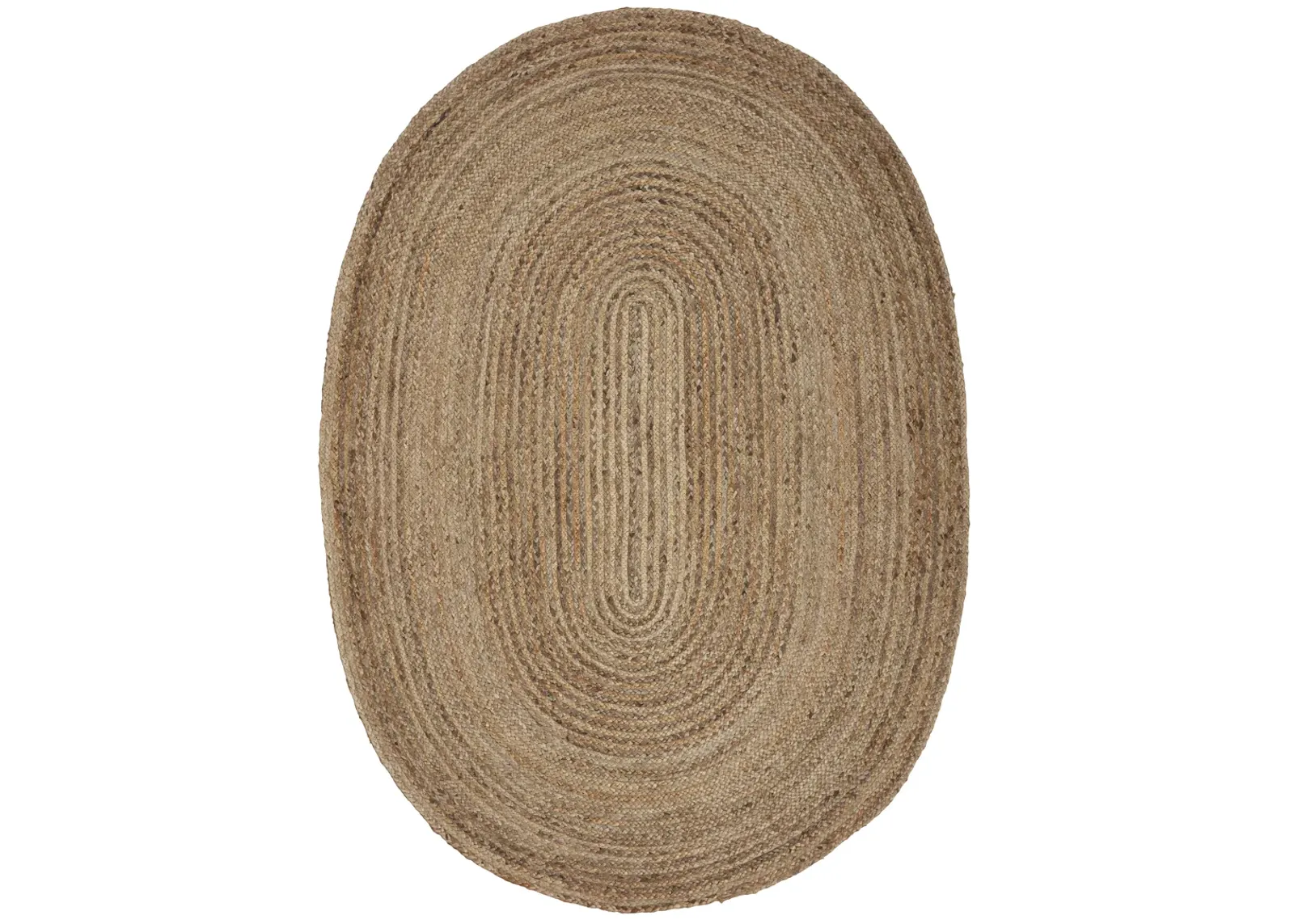 Nature Gray Contemporary Gradient Organic Jute Indoor Oval Area Rug 5' x 7'