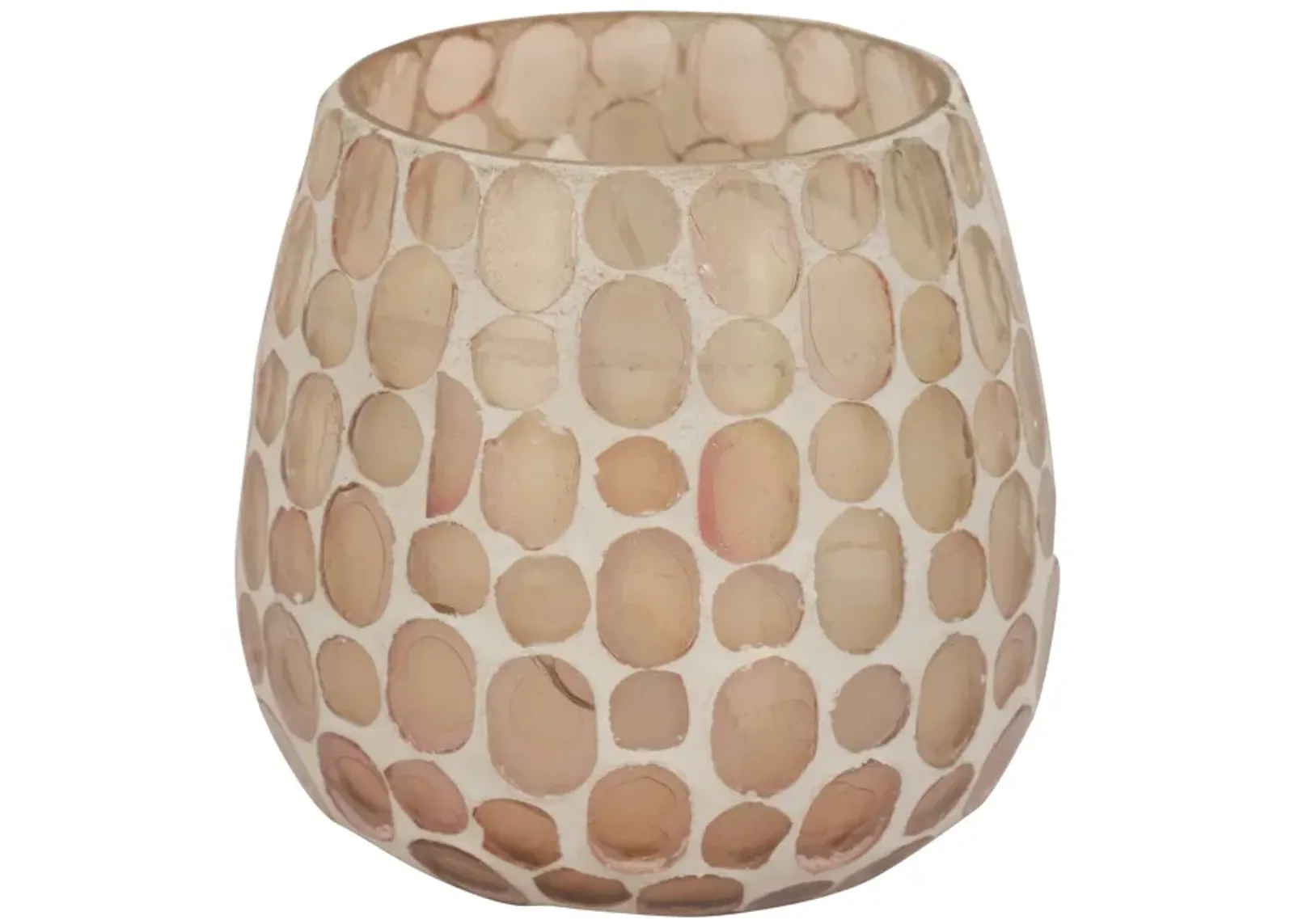 Glass, 4" 11 Oz Mosaic Scented Candle, Soft Pink