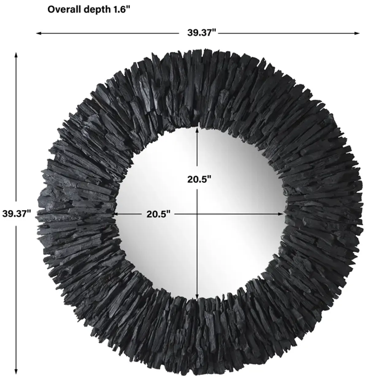 Teak Branch Round Mirror