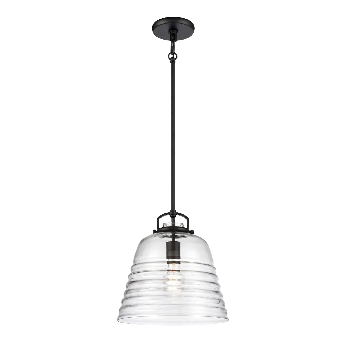 Current 12" Wide 1-Light Pendant - Matte Black