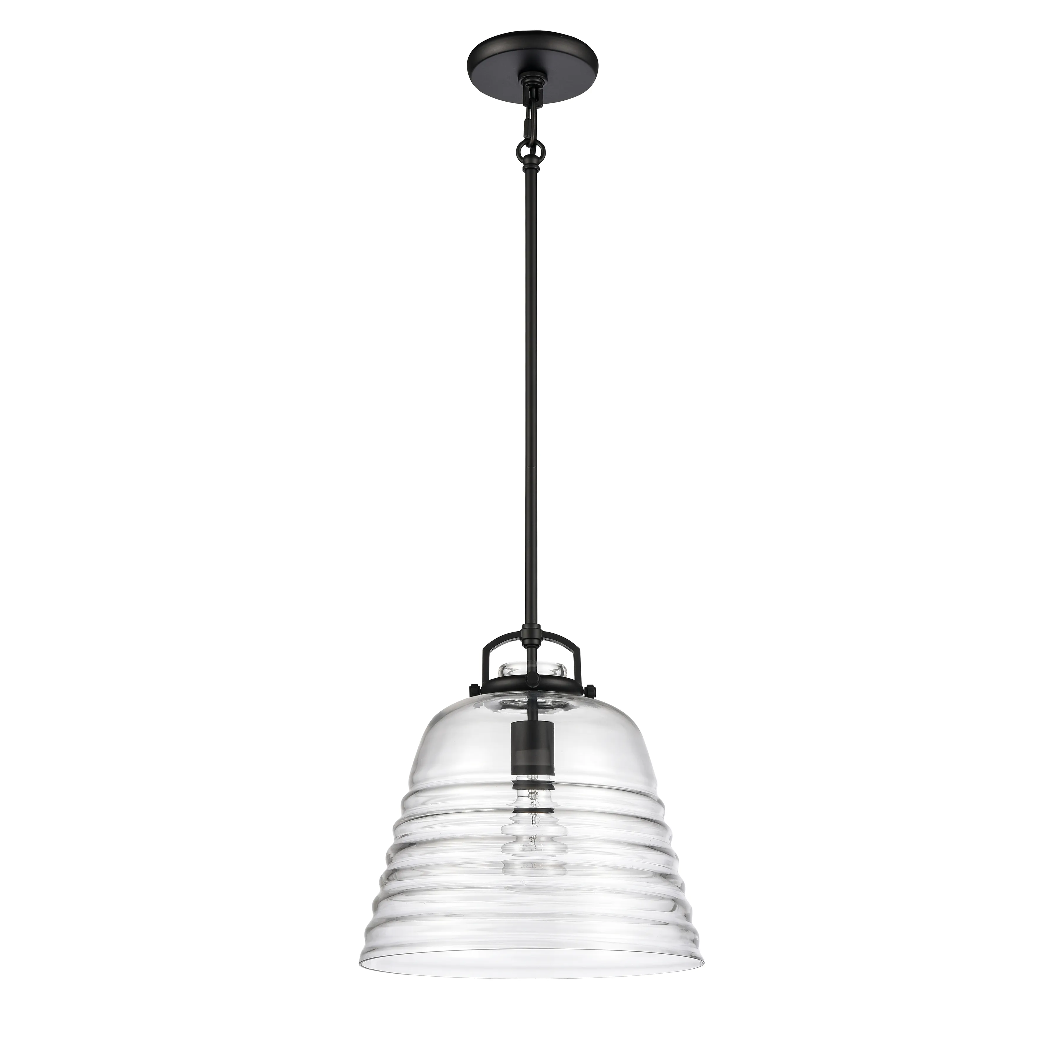 Current 12" Wide 1-Light Pendant - Matte Black