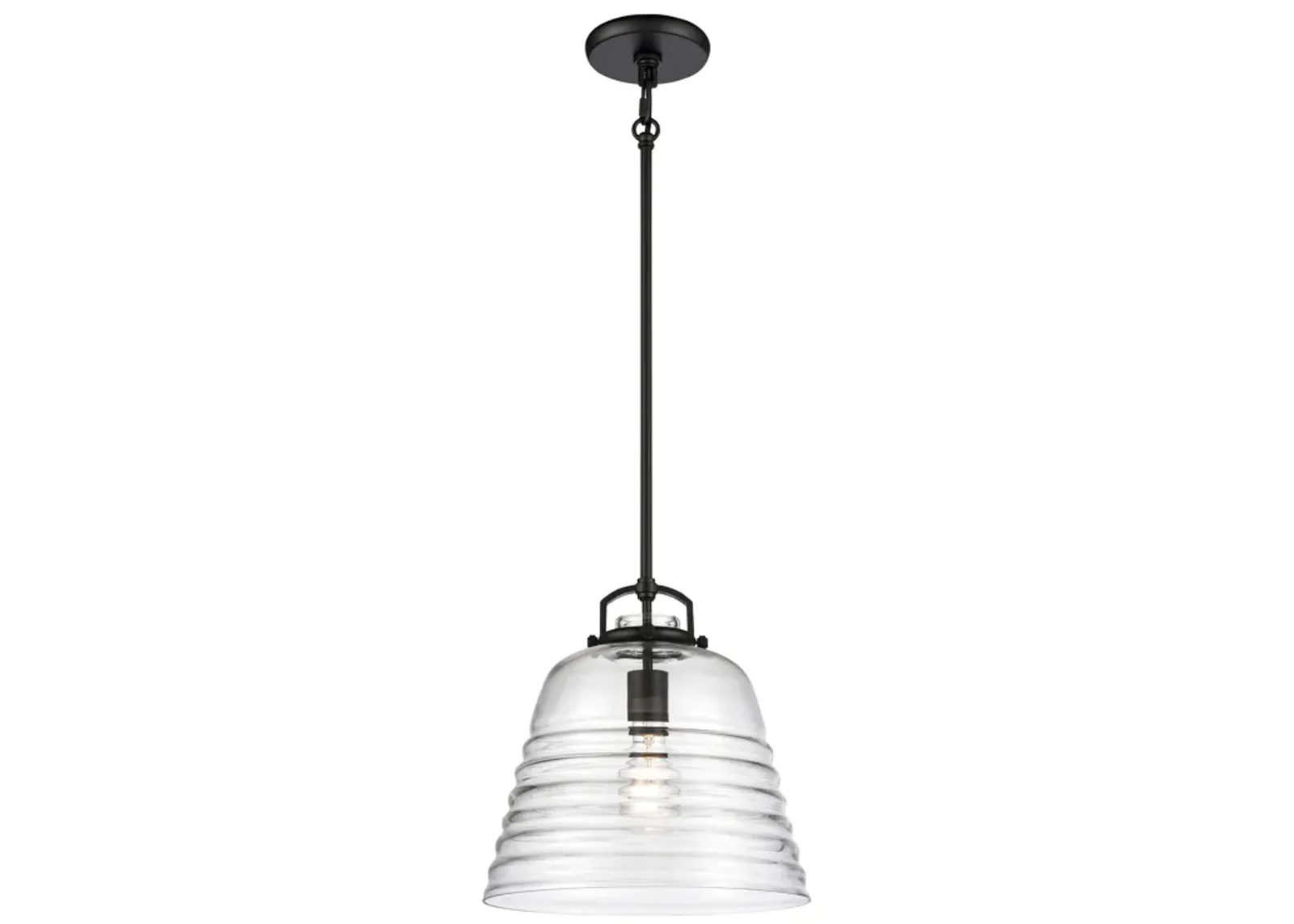 Current 12" Wide 1-Light Pendant - Matte Black