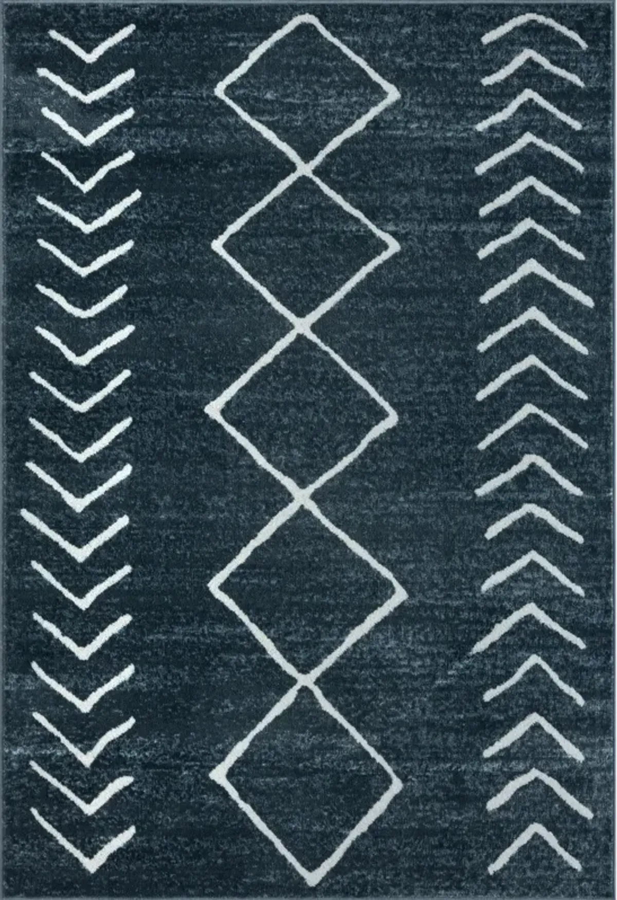 Cool Blue Diamond Transitional/Casual Synthetic Area Rug 5' x 7'