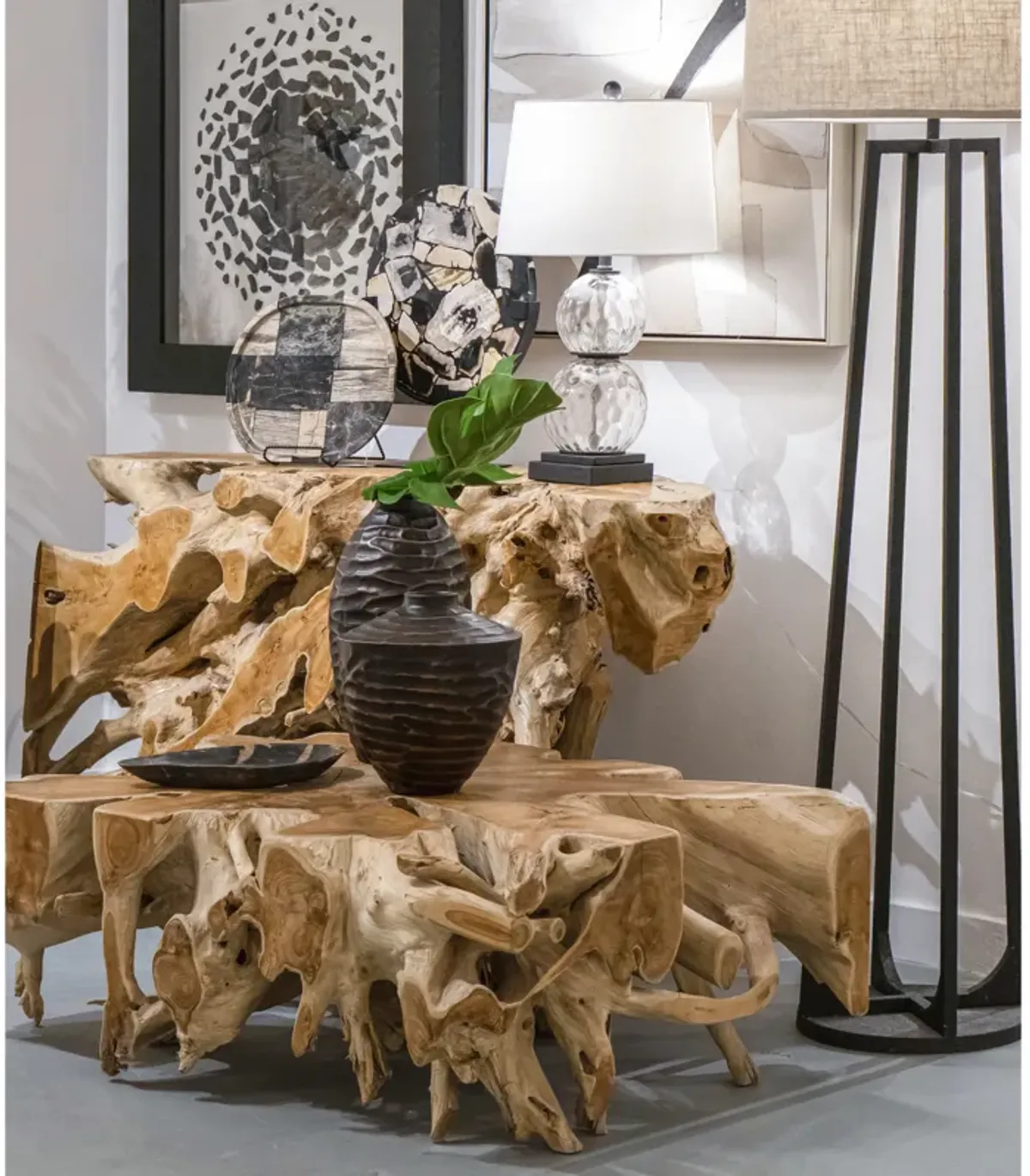 Teak Root Console Table