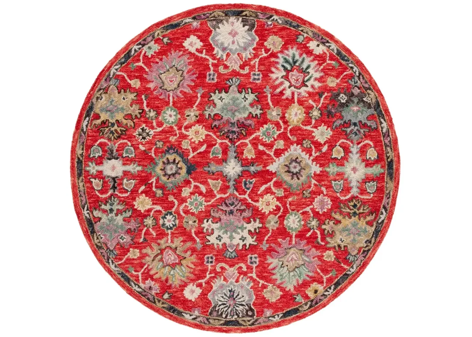 BLOSSOM 470 RED  6' x 6' Round Round Rug