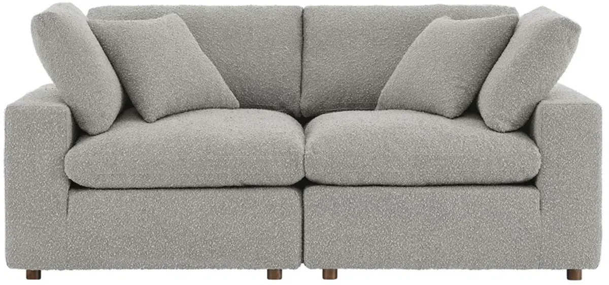 Commix Down Filled Overstuffed Boucle Fabric Loveseat