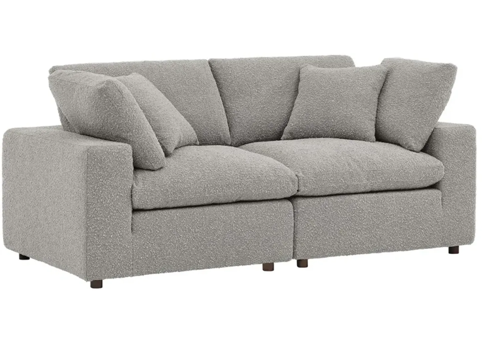 Commix Down Filled Overstuffed Boucle Fabric Loveseat